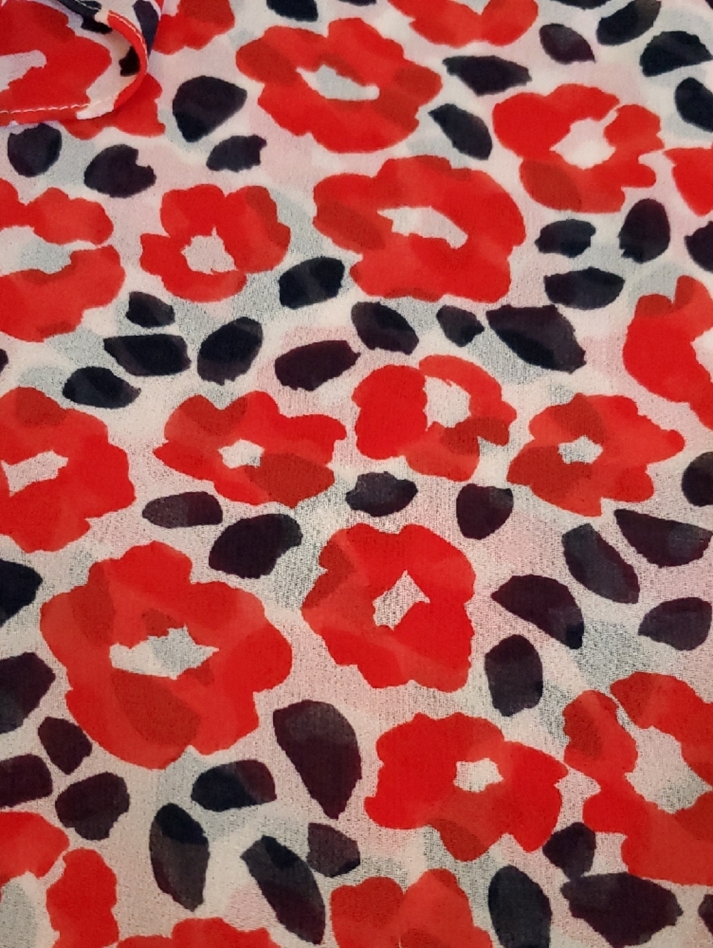 CAbi Red and Black Floral Print Top - Picture 2 of 6